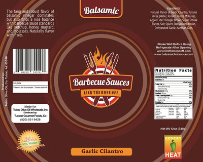 Lick The Bone Off Balsamic BBQ Sauces.