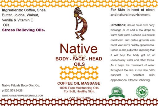 Coffee Oil Massage Oil, 2oz. - Tubac Gourmet Foods