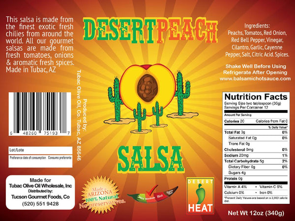 Desert Peach Gourmet Salsa, 12 oz. - Tubac Gourmet Foods