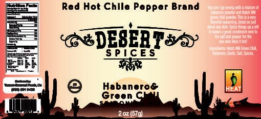 Desert Spices – Habanero & Green Chili Seasoning Mix, 2oz. Red Hot Chile Pepper Brand. - Tubac Gourmet Foods